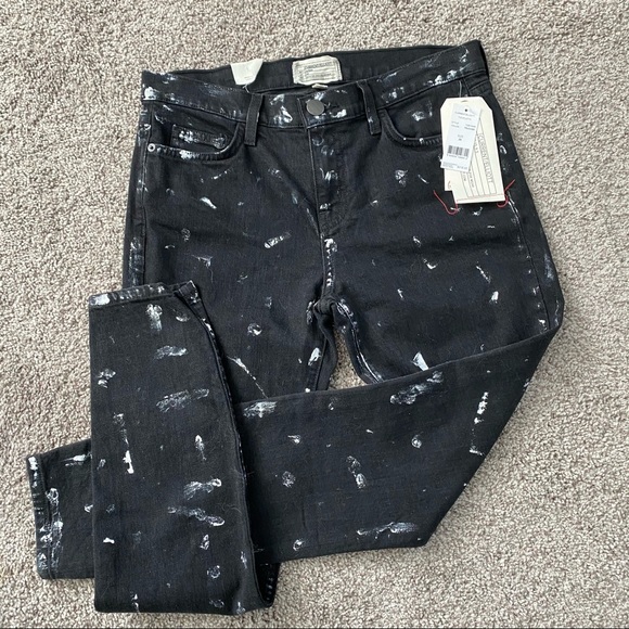 Current/Elliott Black Jeans NWT Trucker Vintage Inspired Skinny Jeans Size 29 - Picture 1 of 16